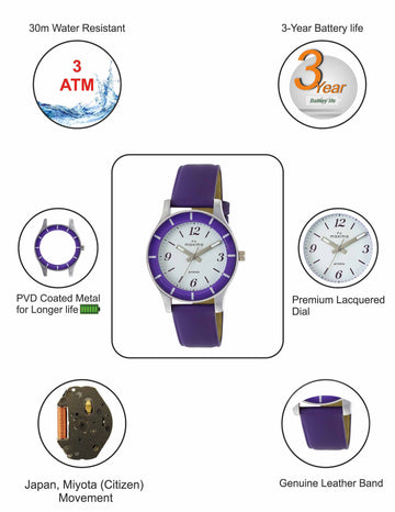 Maxima ATTIVO Women White Dial Analogue Watch - 59740LMLI